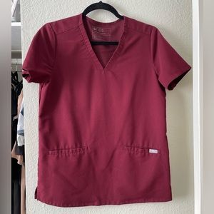 Figs Burgundy Casma Scrub Top